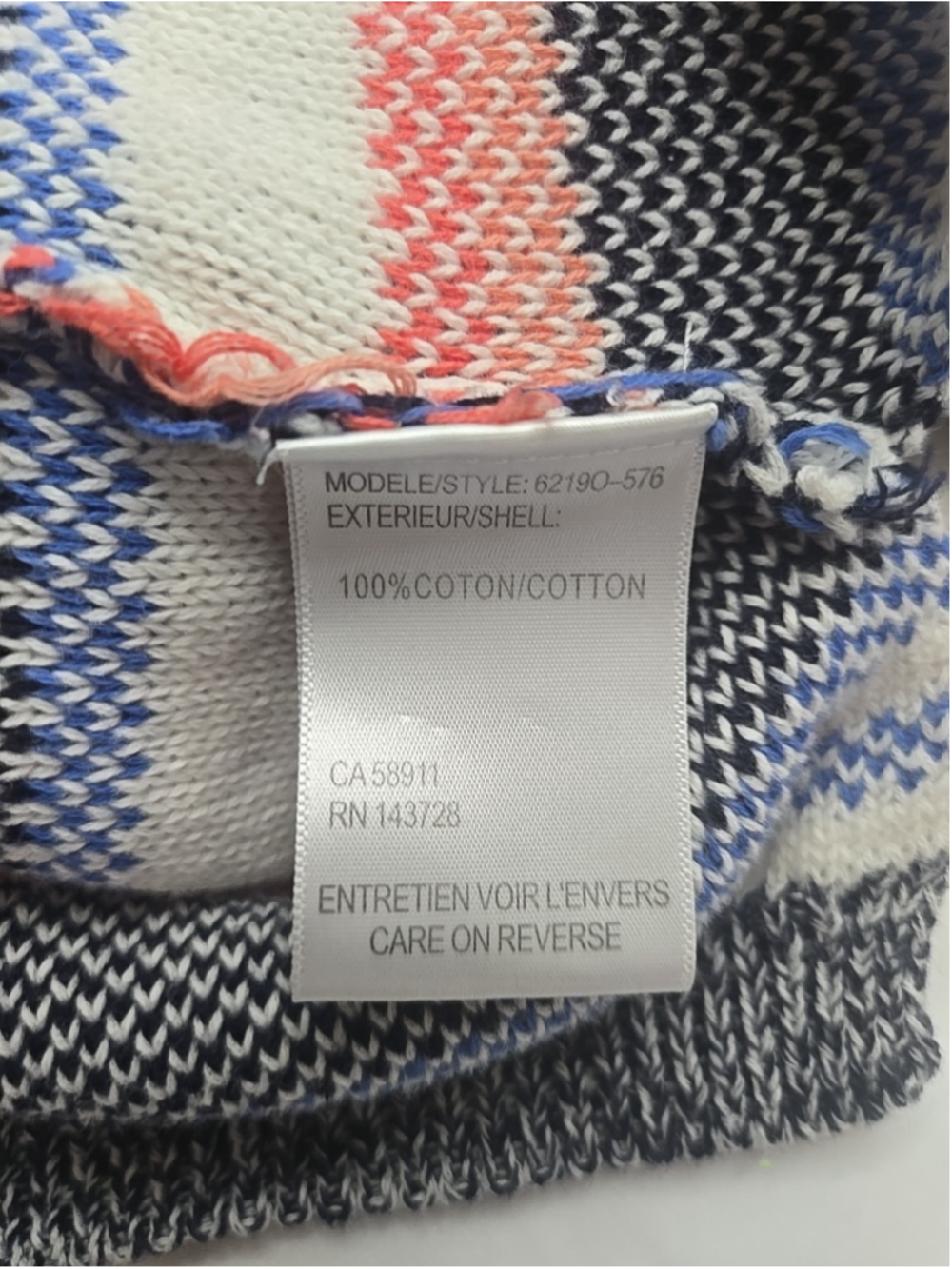 Tribal Jeans Hoodie Pullover Medium Multi Stripe Cotton Kangaroo Pocket Beach - Picture 4 of 8